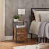 vasagle-noptiera-cu-doua-sertare-maro-rustic-38x28x60cm