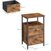 vasagle-noptiera-cu-doua-sertare-maro-rustic-38x28x60cm
