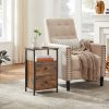 vasagle-noptiera-cu-doua-sertare-maro-rustic-38x28x60cm
