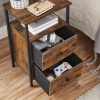 vasagle-noptiera-cu-doua-sertare-maro-rustic-38x28x60cm