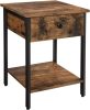 vasagle-noptiera-cu-sertar-si-raft-maro-rustic-40x40x50cm