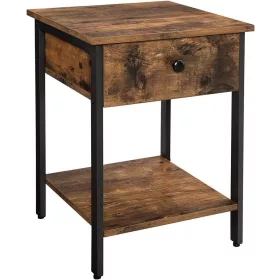 vasagle-noptiera-cu-sertar-si-raft-maro-rustic-40x40x50cm