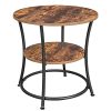 vasagle-masuta-depozitare-rotunda-cu-raft-maro-rustic-55x55x55cm