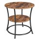 vasagle-masuta-depozitare-rotunda-cu-raft-maro-rustic-55x55x55cm