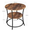 vasagle-masuta-depozitare-rotunda-cu-raft-maro-rustic-55x55x55cm