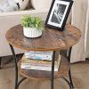 vasagle-masuta-depozitare-rotunda-cu-raft-maro-rustic-55x55x55cm