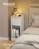 Noptieră cu priză USB, iluminare LED, albă 40x30x50cm