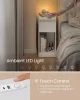 Noptieră cu priză USB, iluminare LED, albă 40x30x50cm
