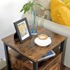 vasagle-noptiera-cu-doua-rafturi-maro-rustic-40x40x60cm