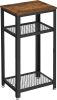 vasagle-masuta-depozitare-rotunda-cu-doua-rafturi-din-plasa-metalica-maro-rustic