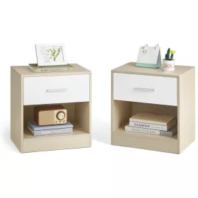 Set de 2 noptiere, cu sertare, bej