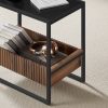 vasagle-masuta-depozitare-compartiment-negru-si-nuc-cadru-din-otel-55x35x55cm
