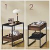 vasagle-masuta-depozitare-compartiment-negru-si-nuc-cadru-din-otel-55x35x55cm