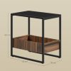 vasagle-masuta-depozitare-compartiment-negru-si-nuc-cadru-din-otel-55x35x55cm