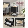 vasagle-2-buc-noptiera-din-bambus-masuta-depozitare-2-sertare-negru-40x35x60cm