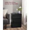 Noptieră, cu 3 sertare, 2 porturi USB, modernă, negru eben, 40x35x59 cm