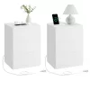 2 noptiere, cu sertare, moderne, cu mufă USB, albe 40x30x50cm