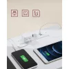 2 noptiere, cu sertare, moderne, cu mufă USB, albe 40x30x50cm