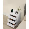 2 noptiere, cu sertare, moderne, cu mufă USB, albe 40x30x50cm