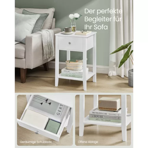 vasagle-2-buc-noptiera-din-bambus-masuta-depozitare-cu-sertar-alb-nori-40x35x60cm