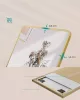 Oglindă înaltă, dreptunghiulară, cu suport, ramă din aluminiu, auriu deschis