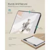 Oglindă înaltă, dreptunghiulară, cu suport, ramă din aluminiu, neagră