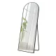 Oglindă înaltă, curbată, cu suport, ramă din aluminiu, neagră