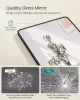 Oglindă înaltă, dreptunghiulară, cu suport, ramă din aluminiu, neagră