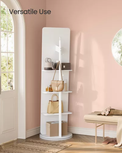 Oglindă verticală, cu lungimea întreagă, rotativă la 360°, 163 x 45 cm, albă