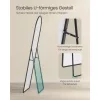 Oglindă verticală, curbată, cu ramă din aluminiu, negru mat, 160 x 50 cm