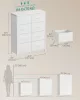 Dulap de depozitare cu 8 sertare din textil, dulap, cadru din oțel, alb nor 76.7 x 30 x