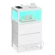 Noptieră cu încărcător încorporat, iluminare LED, alb nor 40x35x60cm