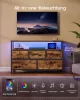 Dulap de depozitare cu sertare din textil, iluminare LED ajustabilă, maro rustic 30 x 68