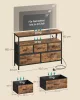 Dulap de depozitare cu sertare din textil, iluminare LED ajustabilă, maro rustic 30 x 68