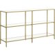 vasagle-masa-consola-cu-rafturi-cu-blat-din-sticla-securizata-auriu-130x30x73cm