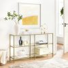 vasagle-masa-consola-cu-rafturi-cu-blat-din-sticla-securizata-auriu-130x30x73cm