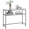 vasagle-masa-consola-cu-rafturi-cu-blat-din-sticla-securizata-neagra-100x80x35cm