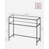 vasagle-masa-consola-cu-rafturi-cu-blat-din-sticla-securizata-neagra-100x80x35cm
