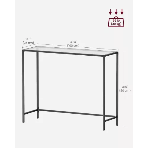 vasagle-masa-consola-cu-blat-din-sticla-securizata-negru-100x35x80cm