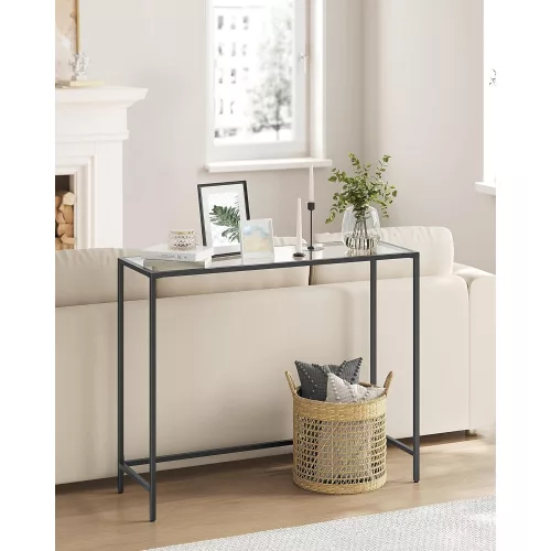 vasagle-masa-consola-cu-blat-din-sticla-securizata-negru-100x35x80cm