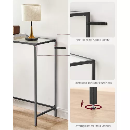 vasagle-masa-consola-cu-blat-din-sticla-securizata-negru-100x35x80cm
