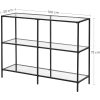 vasagle-masa-consola-cu-rafturi-cu-blat-din-sticla-securizata-negru-100x73x30cm
