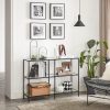 vasagle-masa-consola-cu-rafturi-cu-blat-din-sticla-securizata-negru-100x73x30cm