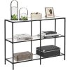 vasagle-masa-consola-cu-rafturi-cu-blat-din-sticla-securizata-negru-100x73x30cm