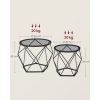 vasagle-set-masuta-de-cafea-din-2-piese-cu-blat-de-sticla-negru-50x50x40cm