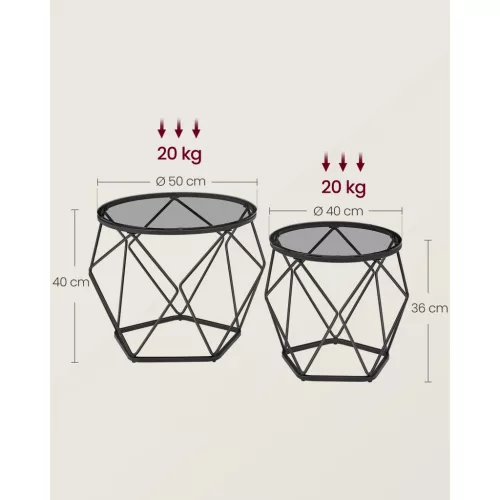 vasagle-set-masuta-de-cafea-din-2-piese-cu-blat-de-sticla-negru-50x50x40cm