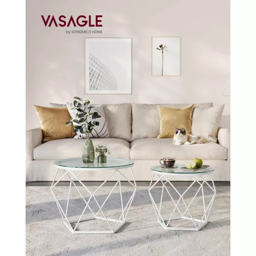 vasagle-set-masuta-de-cafea-din-2-piese-cu-blat-de-sticla-alb-50x50x40cm