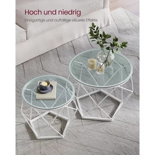 vasagle-set-masuta-de-cafea-din-2-piese-cu-blat-de-sticla-alb-50x50x40cm