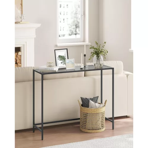 vasagle-masa-consola-cu-blat-din-sticla-securizata-neagra-100x20x80cm