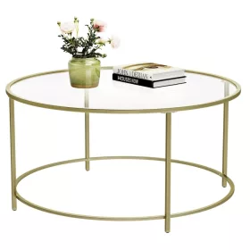 vasagle-masuta-de-cafea-rotunda-cu-blat-din-sticla-auriu-84x84x45cm